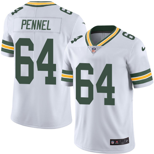 Men's Elite Mike Pennel Nike Jersey White - #64 Rush NFL Green Bay Packers